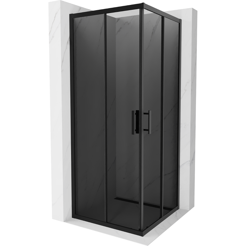 Mexen Rio Quadratesche Duschkabinn 80 x 80 cm, Grafit, Schwaarz - 860-080-080-70-40