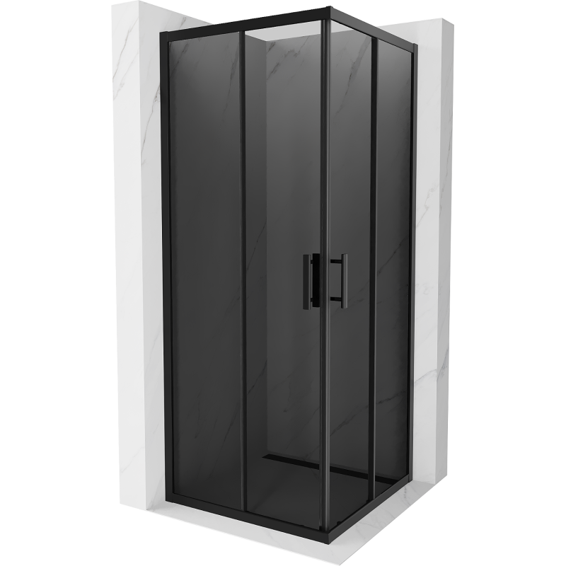 Mexen Rio square shower cabin 80 x 80 cm, graphite, black - 860-080-080-70-40