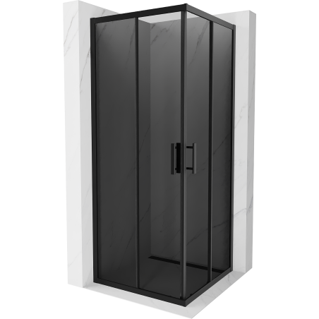 Mexen Rio Quadratesche Duschkabinn 80 x 80 cm, Grafit, Schwaarz - 860-080-080-70-40