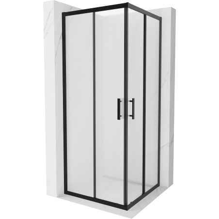 Mexen Rio cabina doccia quadrata 80 x 80 cm, brina, nero - 860-080-080-70-30