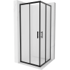 Mexen Rio cabina doccia quadrata 80 x 80 cm, brina, nero - 860-080-080-70-30