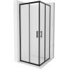 Mexen Rio cabine de duche quadrada 80 x 80 cm, fosco, preto - 860-080-080-70-30