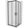 Mexen Rio shower enclosure square 80 x 80 cm, frost, black - 860-080-080-70-30