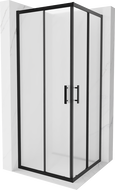 Mexen Rio cabine de duche quadrada 80 x 80 cm, fosco, preto - 860-080-080-70-30