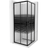 Mexen Rio cabine de douche carrée 80 x 80 cm, bandes noires, noir - 860-080-080-70-20