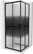 Mexen Rio cabine de douche carrée 80 x 80 cm, bandes noires, noir - 860-080-080-70-20