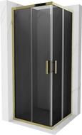 Mexen Rio Square Shower Enclosure 80 x 80 cm, Graphite, Gold - 860-080-080-50-40