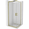 Mexen Rio cabine de douche carrée 80 x 80 cm, transparent, doré - 860-080-080-50-00