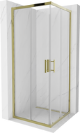 Mexen Rio kvadratna prha kabina 80 x 80 cm, prozorna, zlata - 860-080-080-50-00