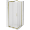Mexen Rio square shower enclosure 80 x 80 cm, frosted, gold - 860-080-080-50-30