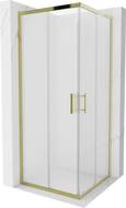 Mexen Rio vierkante douchecabine 80 x 80 cm, matglas, goud - 860-080-080-50-30