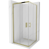 Mexen Rio kvadratna pršna kabina 90 x 90 cm, transparentna, zlata - 860-090-090-50-00