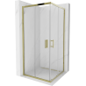 Mexen Rio kvadratna tuš kabina 90 x 90 cm, prozirna, zlatna - 860-090-090-50-00