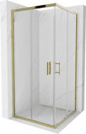 Mexen Rio fyrkantig duschkabin 90 x 90 cm, transparent, guld - 860-090-090-50-00