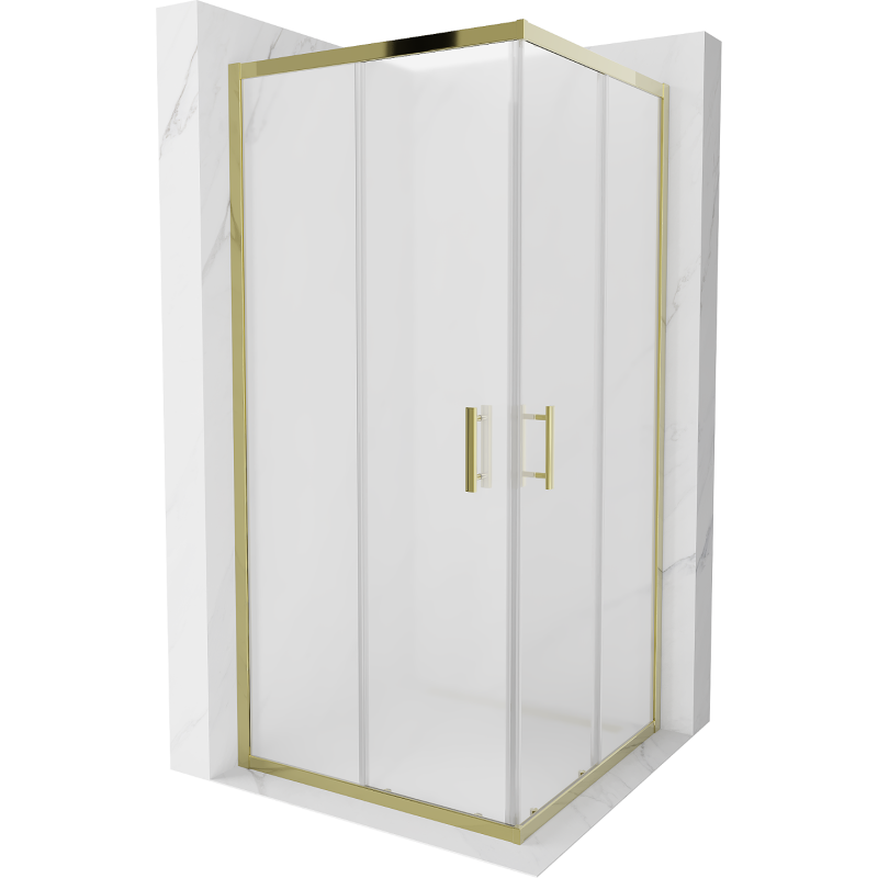 Mexen Rio Duschkabine quadratisch 90 x 90 cm, matt, gold - 860-090-090-50-30