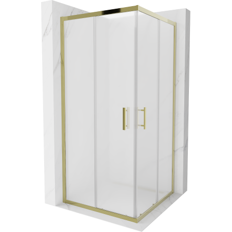 Mexen Rio Duschkabine quadratisch 90 x 90 cm, matt, gold - 860-090-090-50-30