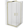 Mexen Rio quadratische Duschkabine 90 x 90 cm, Milchglas, Gold - 860-090-090-50-30