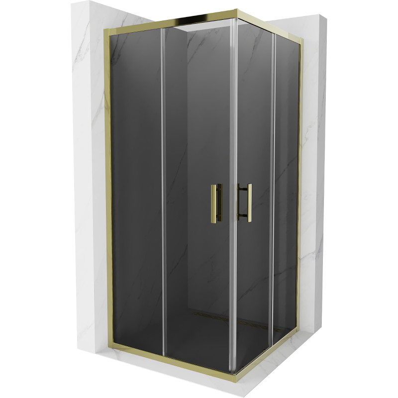 Mexen Rio square shower cabin 90 x 90 cm, graphite, gold - 860-090-090-50-40