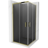 Mexen Rio Square Shower Enclosure 90 x 90 cm, Graphite, Gold - 860-090-090-50-40
