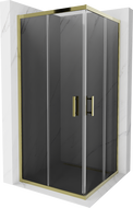Mexen Rio kvadratna tuš kabina 90 x 90 cm, grafit, zlata - 860-090-090-50-40