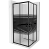 Mexen Rio cabine de duche quadrada 90 x 90 cm, faixas pretas, preta - 860-090-090-70-20