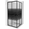 Mexen Rio ruutpritsikabiin 90 x 90 cm, mustad triibud, must - 860-090-090-70-20