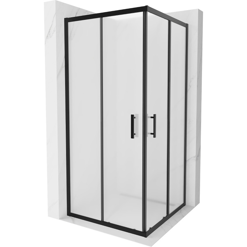 Mexen Rio cabina de ducha cuadrada 90 x 90 cm, escarcha, negra - 860-090-090-70-30
