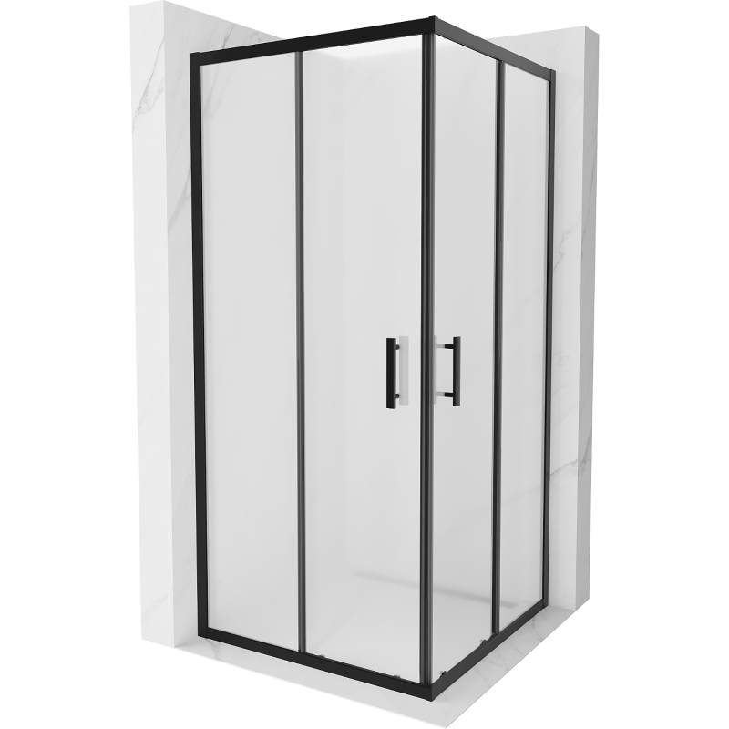 Mexen Rio cabina doccia quadrata 90 x 90 cm, smeriglio, nera - 860-090-090-70-30