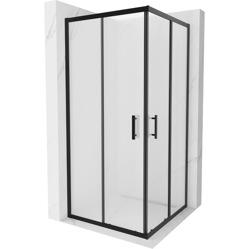 Mexen Rio cabine de duche quadrada 90 x 90 cm, gelo, preta - 860-090-090-70-30