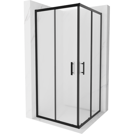 Mexen Rio cabine de duche quadrada 90 x 90 cm, gelo, preta - 860-090-090-70-30