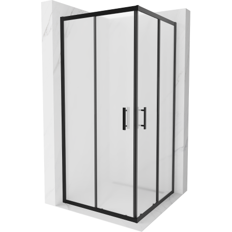 Mexen Rio kvadratna tuš kabina 90 x 90 cm, zmrzal, črna - 860-090-090-70-30