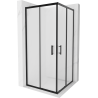 Mexen Rio kvadratna tuš kabina 90 x 90 cm, zmrzal, črna - 860-090-090-70-30