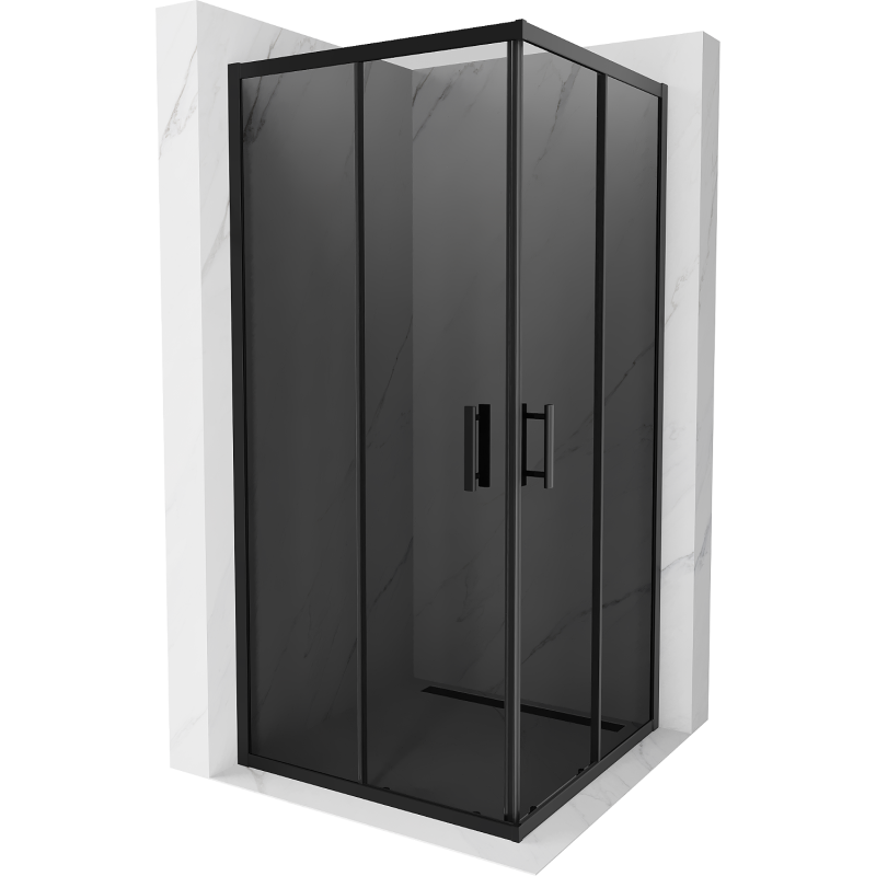 Mexen Rio cabine de duche quadrada 90 x 90 cm, grafite, preta - 860-090-090-70-40