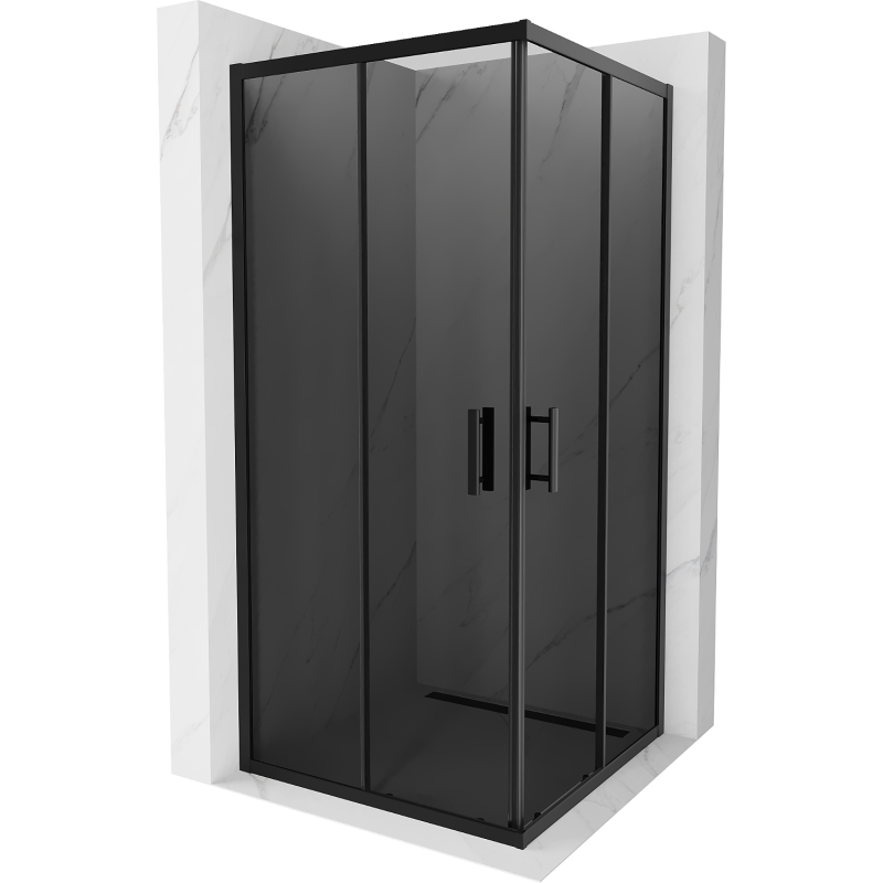 Mexen Rio kvadratna tuš kabina 90 x 90 cm, grafit, črna - 860-090-090-70-40