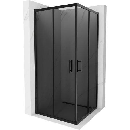 Mexen Rio kvadratna tuš kabina 90 x 90 cm, grafit, črna - 860-090-090-70-40