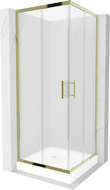 Mexen Rio square shower enclosure 80 x 80 cm, frosted, gold + Rio tray, white - 860-080-080-50-30-4510