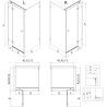 Mexen Lunar T Duschkabine schwenkbar links 120 x 90 cm, transparent, gebürstet gold - 834T-120-090-55-00-L