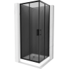 Mexen Rio fyrkantig duschkabin 80 x 80 cm, grafit, svart + duschkar, vit - 860-080-080-70-40-4510