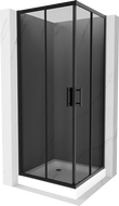 Mexen Rio cabina doccia quadrata 80 x 80 cm, grafite, nero + piatto doccia Rio, bianco - 860-080-080-70-40-4510