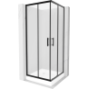 Mexen Rio kabina prysznicowa kwadratowa 80 x 80 cm, szron, czarna + brodzik Rio, biały - 860-080-080-70-30-4510