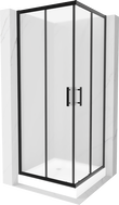 Mexen Rio square shower cabin 80 x 80 cm, frosted, black + shower tray, white - 860-080-080-70-30-4510