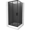 Mexen Rio cabine de douche carrée 90 x 90 cm, graphite, noir + receveur Rio, blanc - 860-090-090-70-40-4510