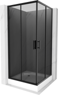 Mexen Rio square shower enclosure 90 x 90 cm, graphite, black + Rio tray, white - 860-090-090-70-40-4510