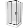 Mexen Rio cabine de duche quadrada 90 x 90 cm, fosco, preto + base de duche, branco - 860-090-090-70-30-4510