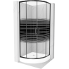 Mexen Rio cabina doccia semicircolare 70 x 70 cm, strisce nere, nero + piatto doccia, bianco - 863-070-070-70-20-4710