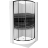 Mexen Rio cabine de douche semi-circulaire 80 x 80 cm, bandes noires, noir + receveur, blanc - 863-080-080-70-20-4710