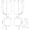 Mexen Lunar L cabine de douche pivotante droite 100 x 80 cm, transparent, chrome - 834L-100-080-01-00-P