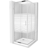 Mexen Rio vierkante douchecabine 70 x 70 cm, witte strepen, chroom + Flat douchebak, wit - 860-070-070-01-20-4010