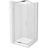 Mexen Rio vierkante douchecabine 70 x 70 cm, ijs, chroom + Flat douchebak, wit - 860-070-070-01-30-4010