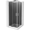 Mexen Rio square shower cabin 90 x 90 cm, graphite, chrome + Flat shower tray, white - 860-090-090-01-40-4010